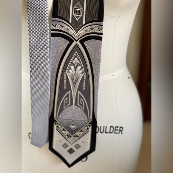 Vitaliano luiselli vintage black/white neck tie for men - Picture 2 of 4